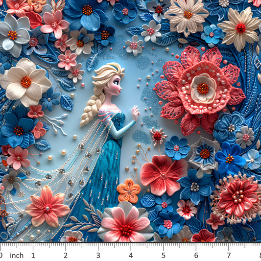 Blue Ice Princess Floral - Little Rhody Sewing Co.