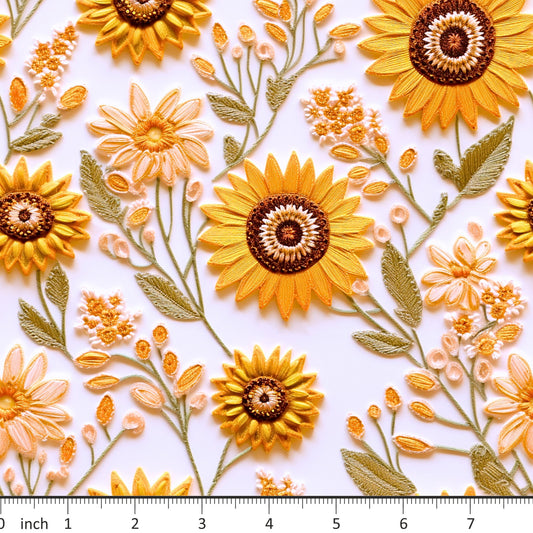 Bonnie's Boujee Designs - Embroidered Sunflowers - Little Rhody Sewing Co.
