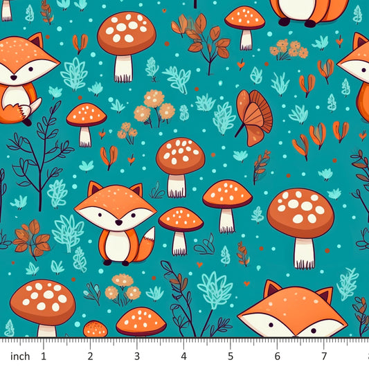 Bonnie's Boujee Designs - Foxes on Teal - Little Rhody Sewing Co.