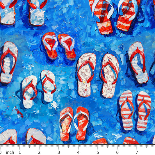 Bonnie's Boujee Designs - Painted Flip Flops - 4th of July - Patriotic - Little Rhody Sewing Co.