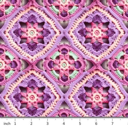 Bonnie's Boujee Designs - Pink and Purple Granny Square Diamonds - Little Rhody Sewing Co.