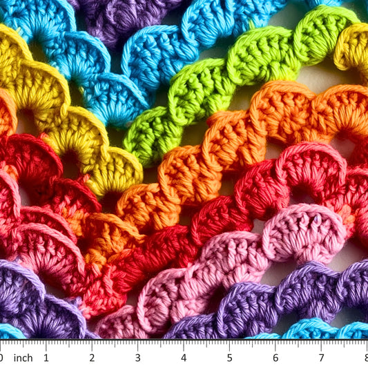 Bonnie's Boujee Designs - Rainbow Crochet Waves - Little Rhody Sewing Co.
