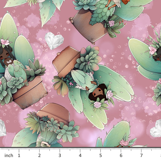 Bonnie's Boujee Designs - Succulent Fairy on Pink - Little Rhody Sewing Co.