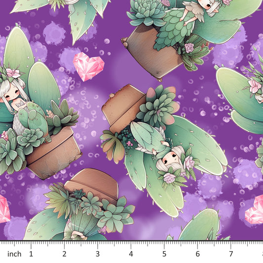 Bonnie's Boujee Designs - Succulent Fairy on Purple - Little Rhody Sewing Co.