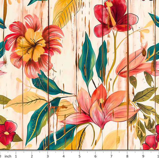 Bonnie's Boujee Designs - Wooden Tropical Flowers - Little Rhody Sewing Co.