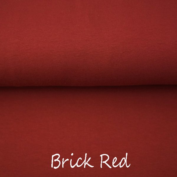 Brick Red - In Stock: Jersey- In Stock Soon: Euro-ribbing - Preorder: Fleeced French Terry 114 - Little Rhody Sewing Co.