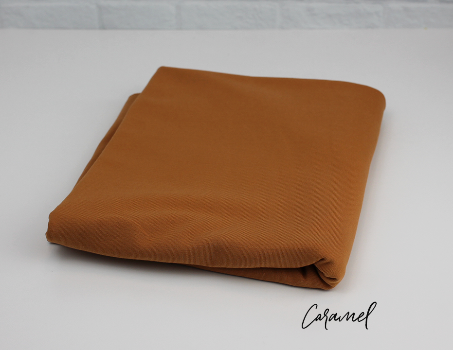 Caramel Brown - Jersey- Fleeced French Terry