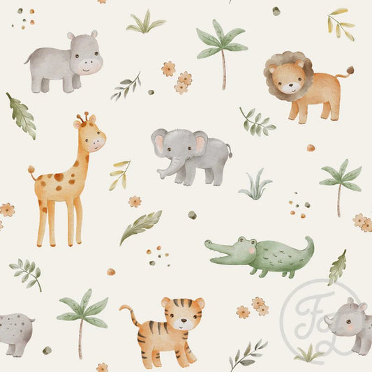 Coming Soon - Autumn River Studio - Safari Animals - 220 gsm Jersey - Expected to Stock Week of April 28th - Little Rhody Sewing Co.