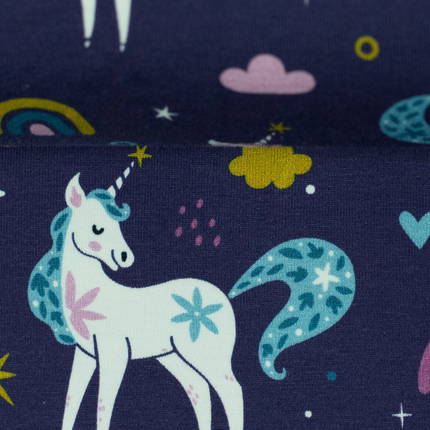 Coming Soon - Swafing Prints - Unicorns on Dark Blue - 220 gsm Jersey - Expected to Stock Week of April 28th - Little Rhody Sewing Co.