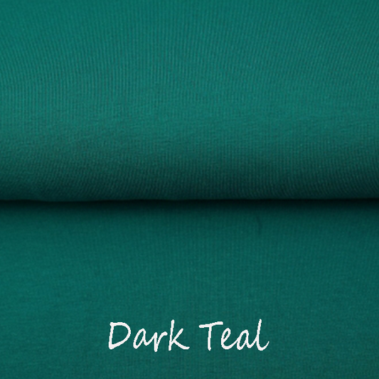 Dark Teal - In Stock:  Euro Ribbing - Jersey - French Terry -  Preorder:  Fleeced French Terry