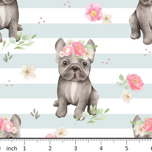 Autumn River Studio -  French Bulldog Floral - Coordinating Fabric Available