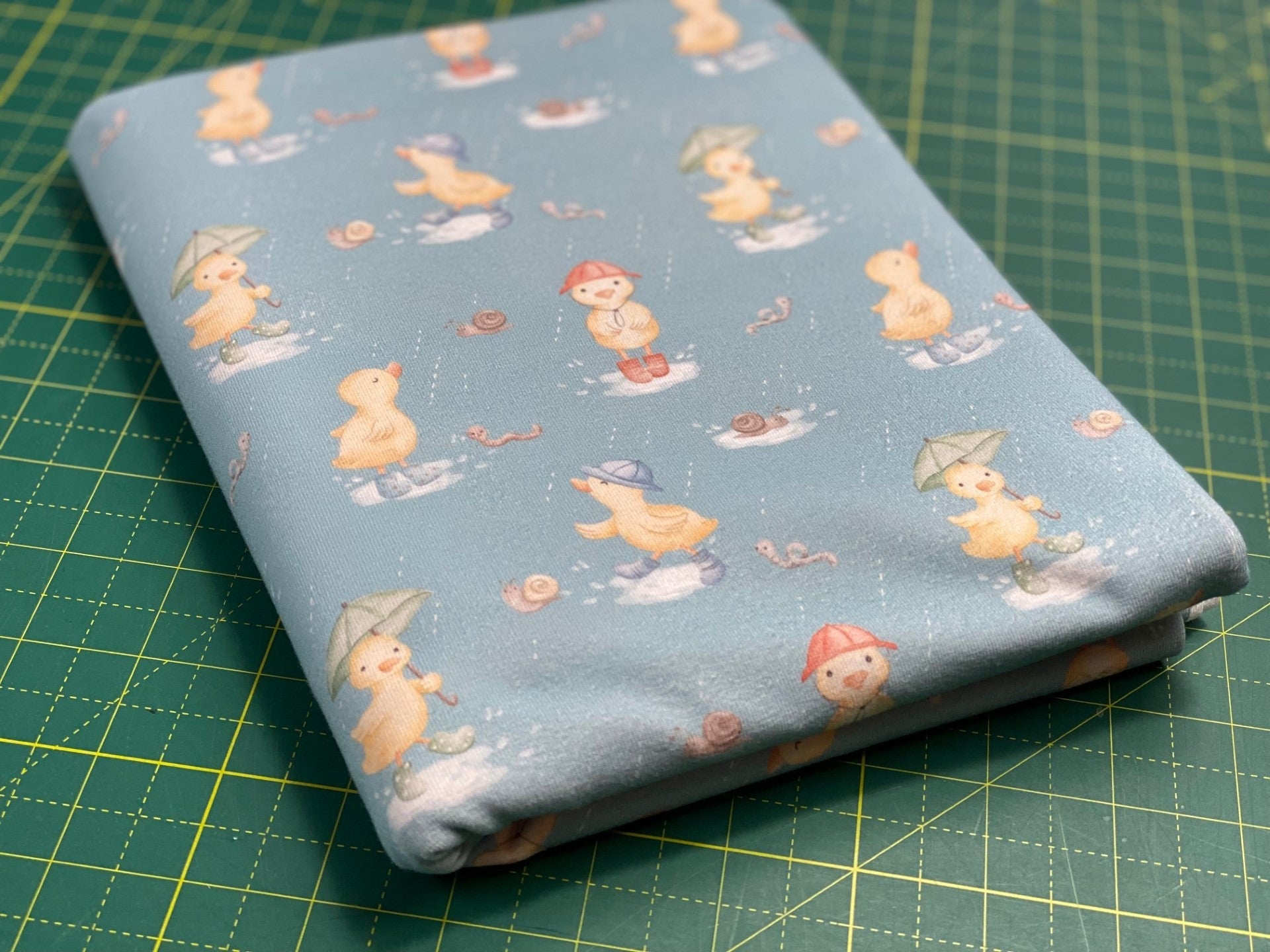 In Stock: Family Fabrics - Autumn River Studio - Rain Ducks - 220 gsm Jersey - By the 1/2 yd - Little Rhody Sewing Co.