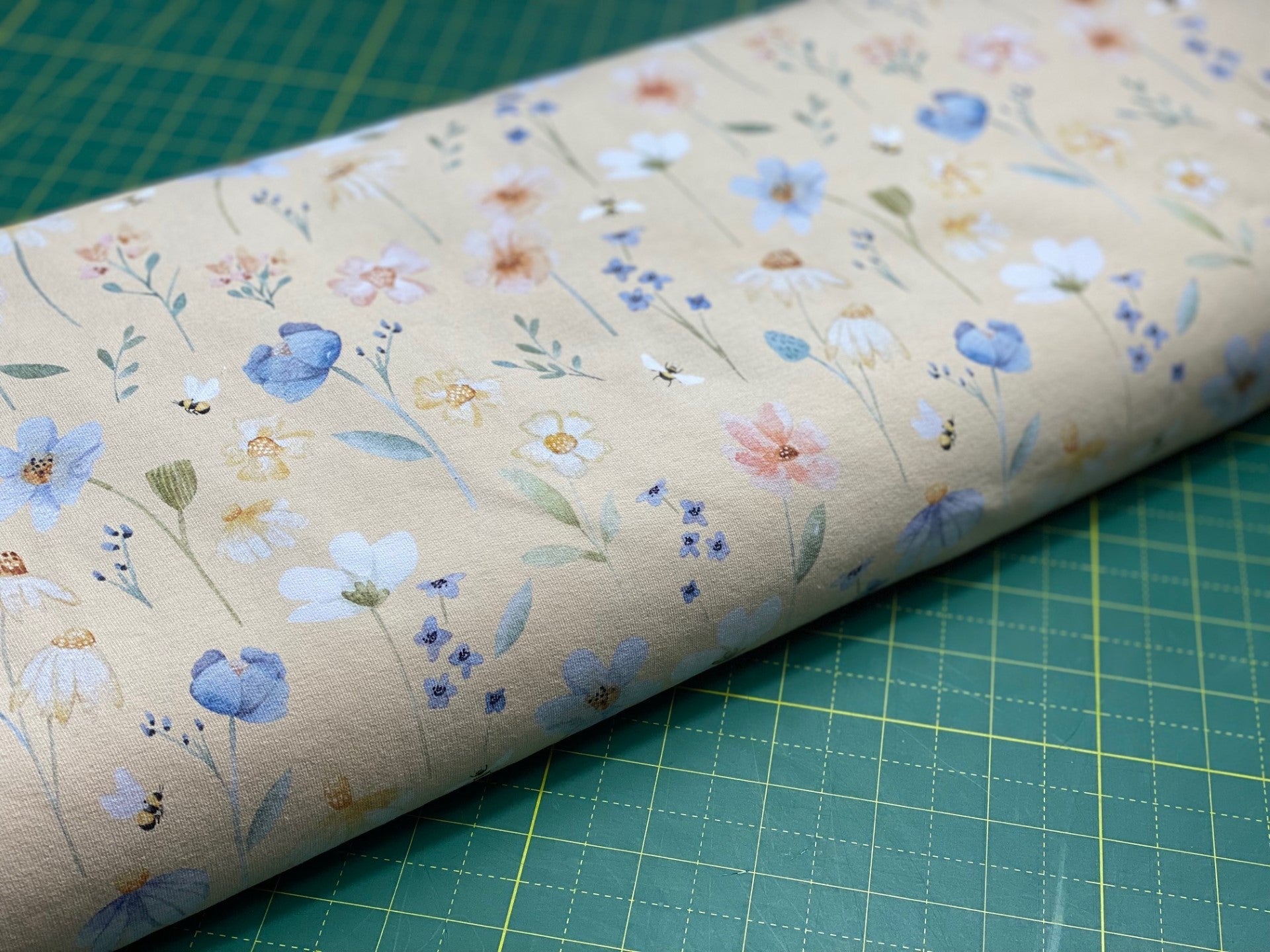 In Stock - Lumelo & Ginger - Blume- Reactive-printed French Terry - by the 1/2 yd - Little Rhody Sewing Co.