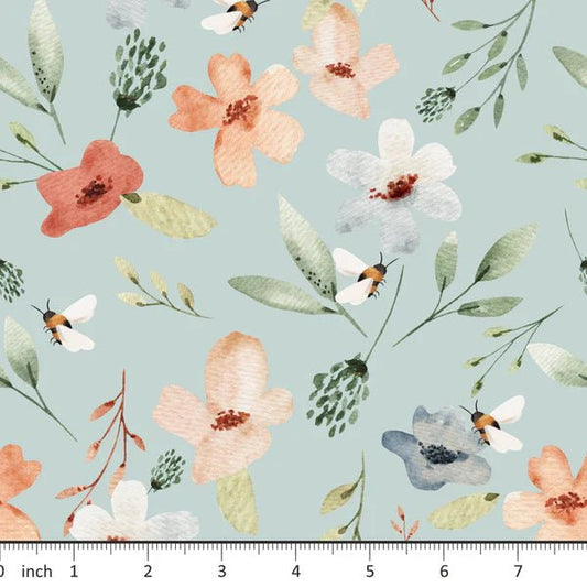 In Stock - Lumelo & Ginger - Lana - Reactive-printed French Terry - by the 1/2 yd - Little Rhody Sewing Co.