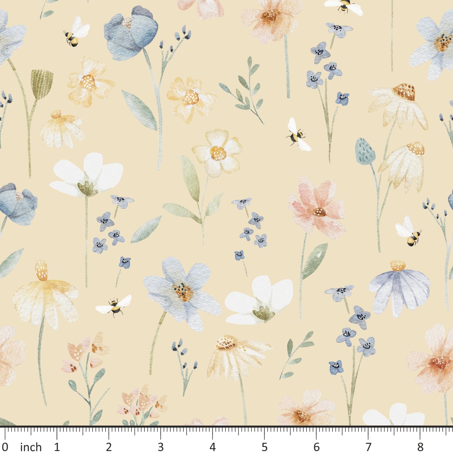 Lumelo and Ginger - Lana - Blume - Effi - on Chalk - Coordinating Panels - 58x36 inches - Little Rhody Sewing Co.