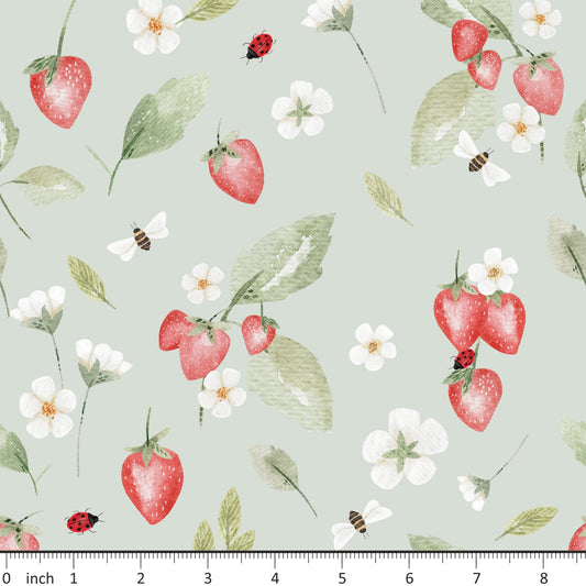 Lumelo and Ginger - Strawberry Meadow - on Chalk - Little Rhody Sewing Co.