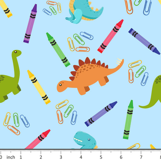 Round 20 - Back to School - Dinosaurs and Crayons - Expected Arrival is Mid-June - Little Rhody Sewing Co.