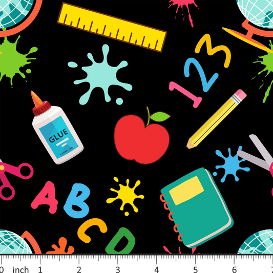 Round 20 - Back to School Splat on Black - Expected Arrival is Mid-June - Little Rhody Sewing Co.