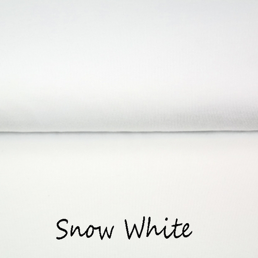 Snow White - In Stock: Jersey - Coming Soon: Euro-Ribbing - Preorder: French Terry - Fleeced French Terry