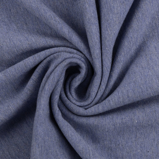 Swafing - Melange - Blue - Euro-ribbing - Jersey - French Terry - Fleeced French Terry - 1253 - Little Rhody Sewing Co.