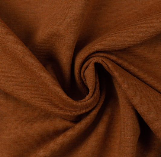 Swafing Melange - Copper - Euro-ribbing - Jersey - French Terry - Fleeced French Terry - 1715 - Little Rhody Sewing Co.