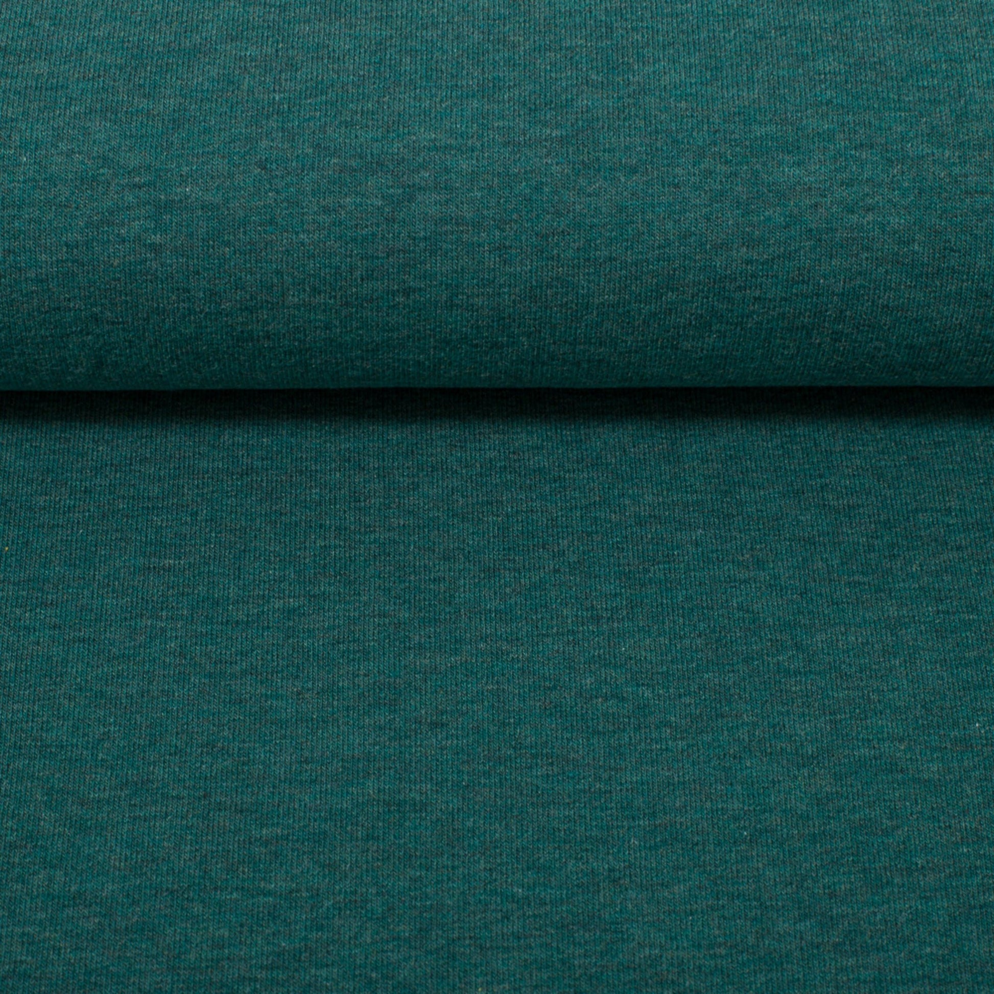 Swafing - Melange - Dark Green - Euro-ribbing - Jersey - French Terry - Fleeced French Terry - 1563 - Little Rhody Sewing Co.