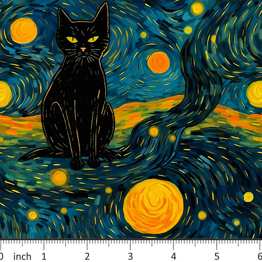 Van Gogh Inspired - Cats - Starry Night