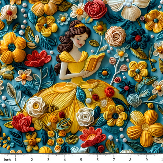 Yellow Beauty Princess Reading - Little Rhody Sewing Co.