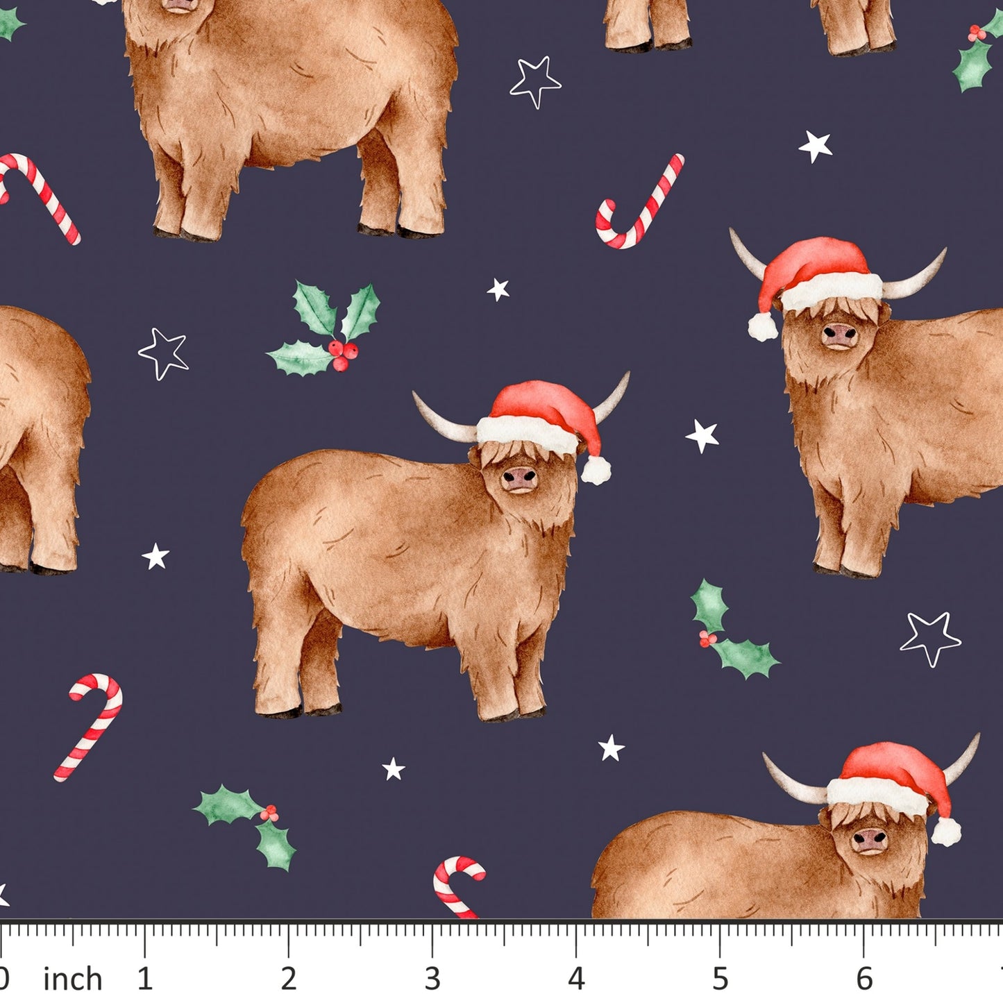 Abi Boyd Designs - Christmas Cow - Blue - Little Rhody Sewing Co.