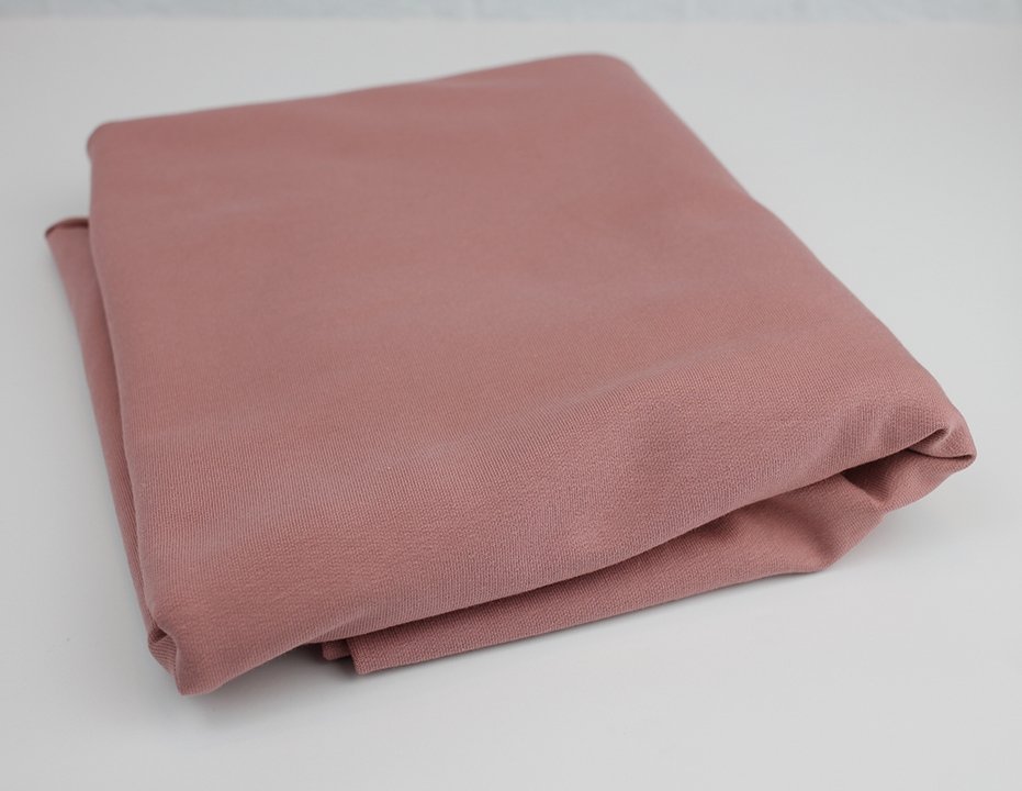 Ash Rose Pink - Baby Rib 1x1 - 8x4 Wide Rib - French Terry - Sweatshirt Fleece - By the 1/2 Yard - Little Rhody Sewing Co.