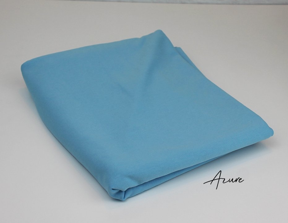 Azure Blue - Jersey - French Terry - Fleeced French Terry - Euro Ribbing - Little Rhody Sewing Co.