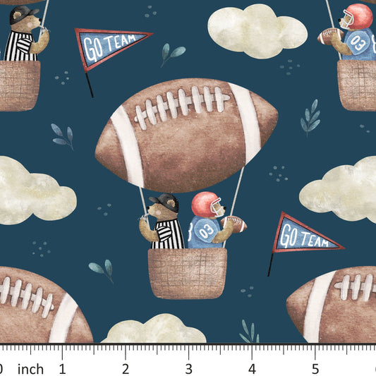 Back My Stich Up - Go Team - Football - On Navy - Little Rhody Sewing Co.