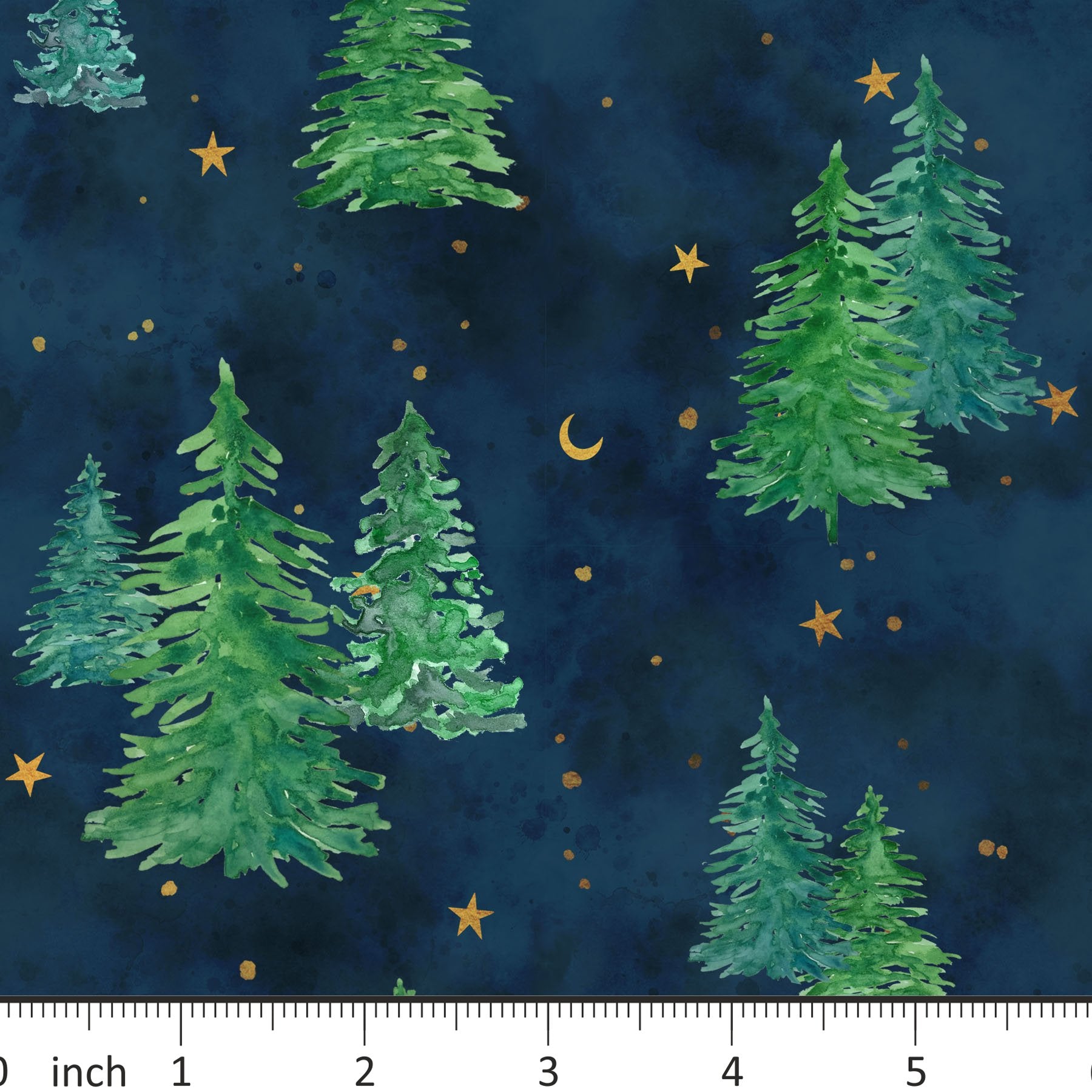 Back My Stich Up - Pine Trees - Forest at Night with Stars and Moon - Little Rhody Sewing Co.