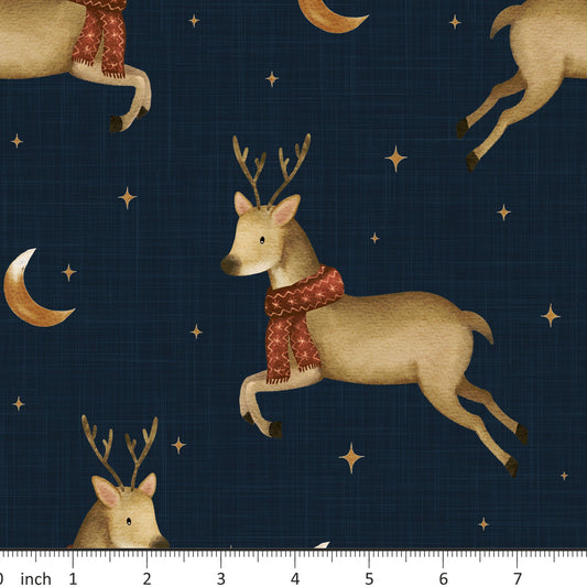 Back My Stich Up - Winter Deer - on Blue - Little Rhody Sewing Co.