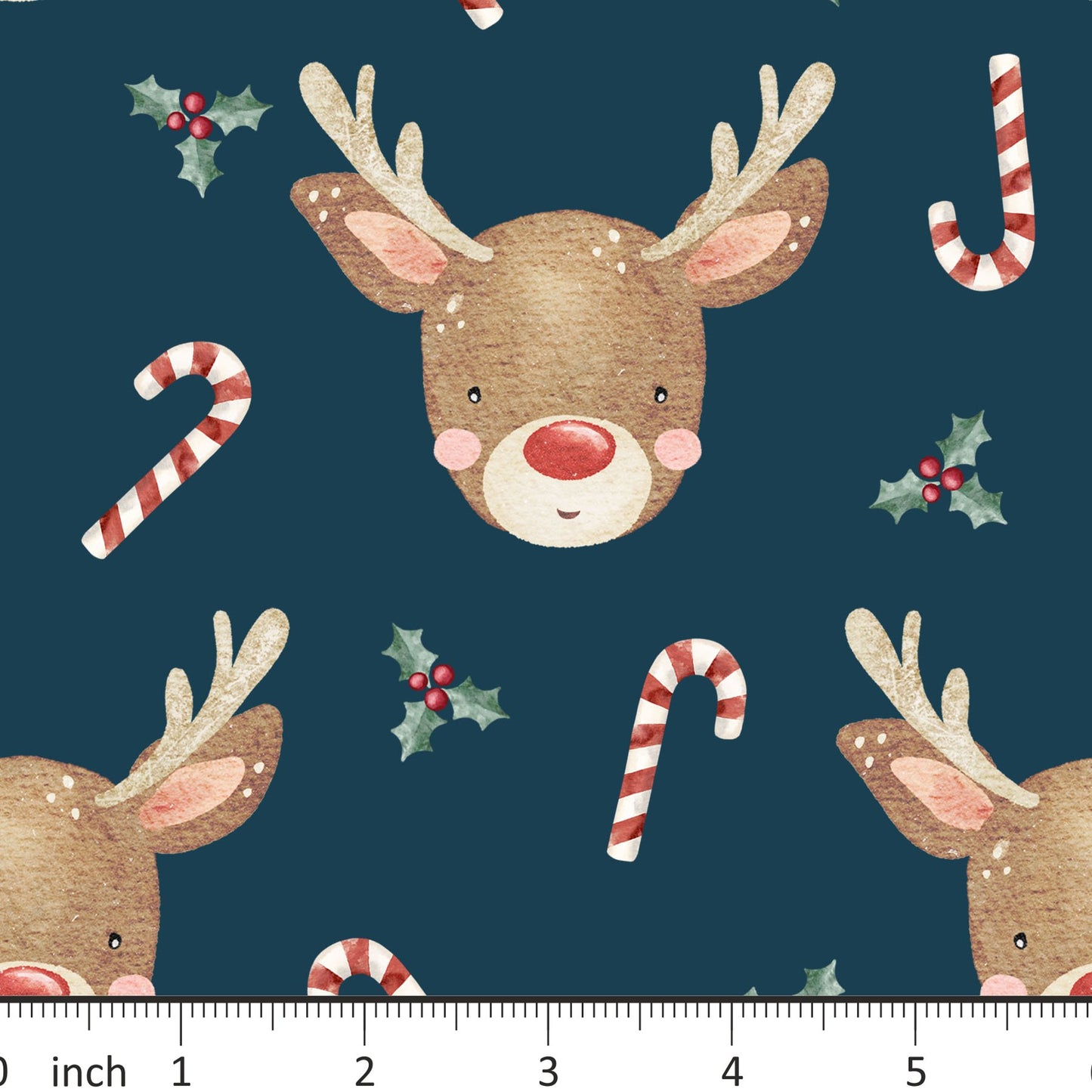 Back My Stitch Up - Christmas Reindeer on Blue - Little Rhody Sewing Co.