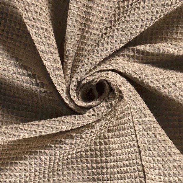 Beige - Turkish Waffle 100% Cotton - By the 1/2 yard - Little Rhody Sewing Co.