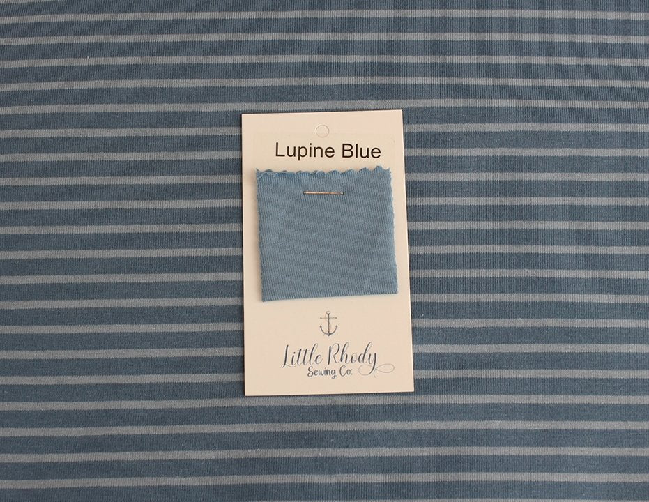Blue - Yarn Dyed Jacquard Jersey - By the 1/2 Yard - European Knit Fabric - Little Rhody Sewing Co.