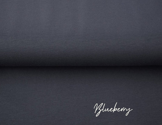 Blueberry Dark Blue - 2x1 Rib Knit - Euro Ribbing - Jersey- Fleeced French Terry -Waffle Knit - Little Rhody Sewing Co.