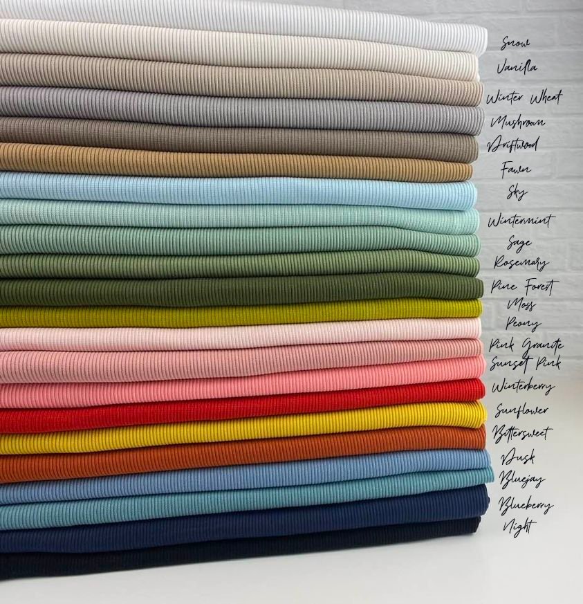 European 2x1 rib knit fabric collection  