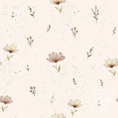 Boho Flower Pattern Off White - Little Rhody Sewing Co.
