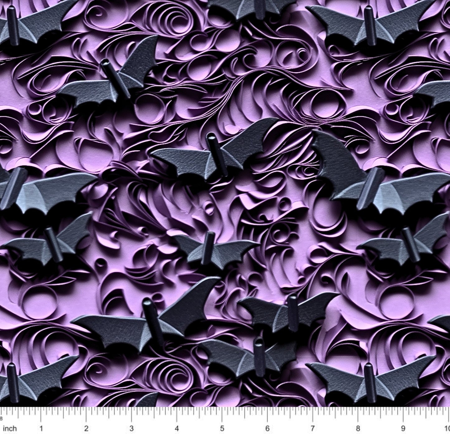 Bonnie's Boujee Designs - Bats on Purple - 3D Look - Little Rhody Sewing Co.