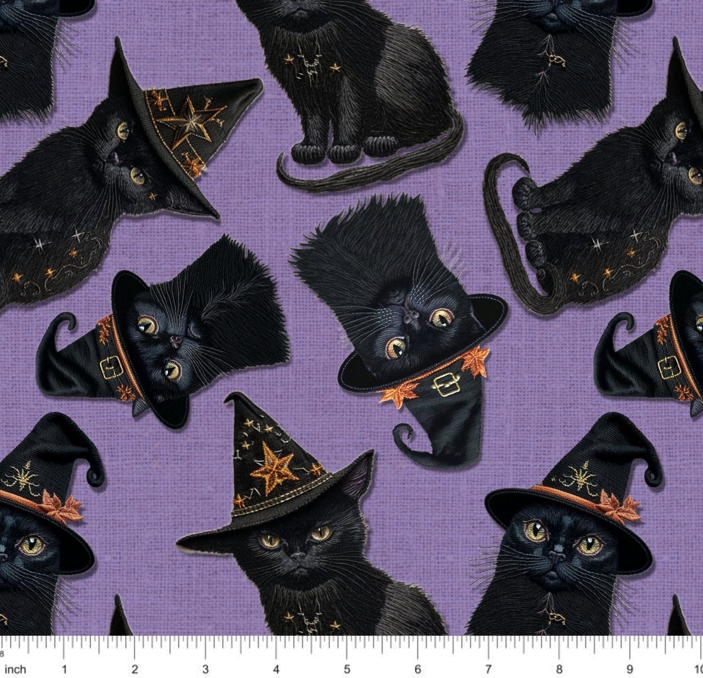 Bonnie's Boujee Designs - Black Cats on Purple - Little Rhody Sewing Co.