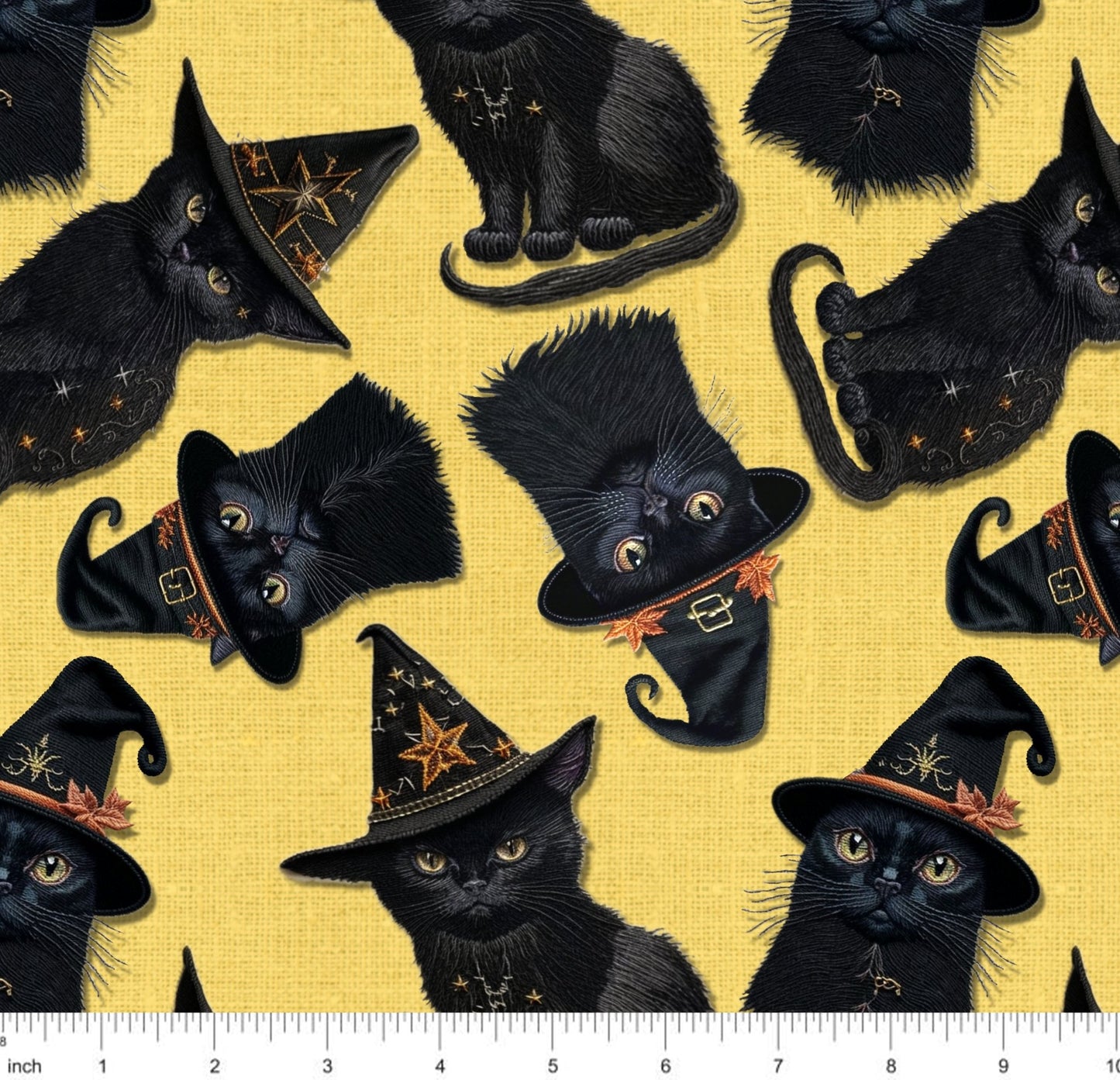 Bonnie's Boujee Designs - Black Cats on Yellow - Little Rhody Sewing Co.