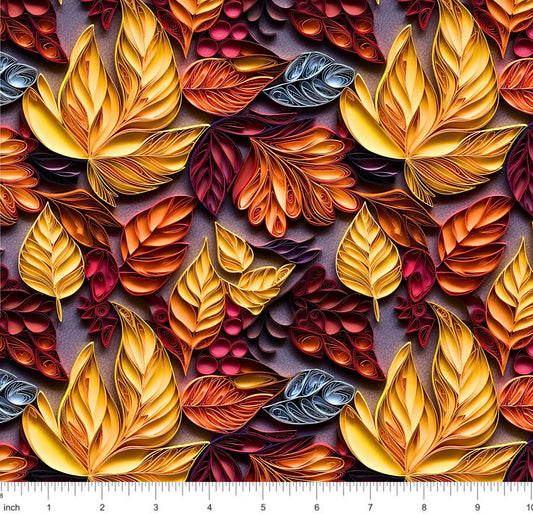 Bonnie's Boujee Designs - Colorful Fall Paper Leaves - 3D Look - Little Rhody Sewing Co.