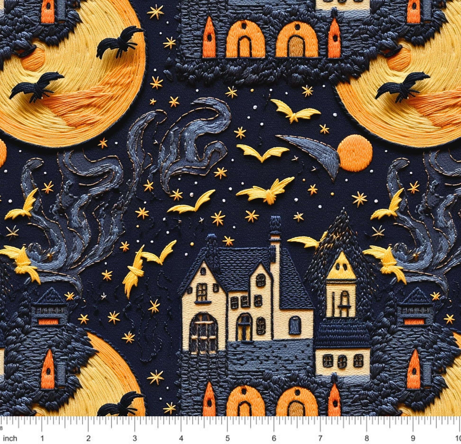 Bonnie's Boujee Designs - Halloween House - Faux Embroidery - Little Rhody Sewing Co.