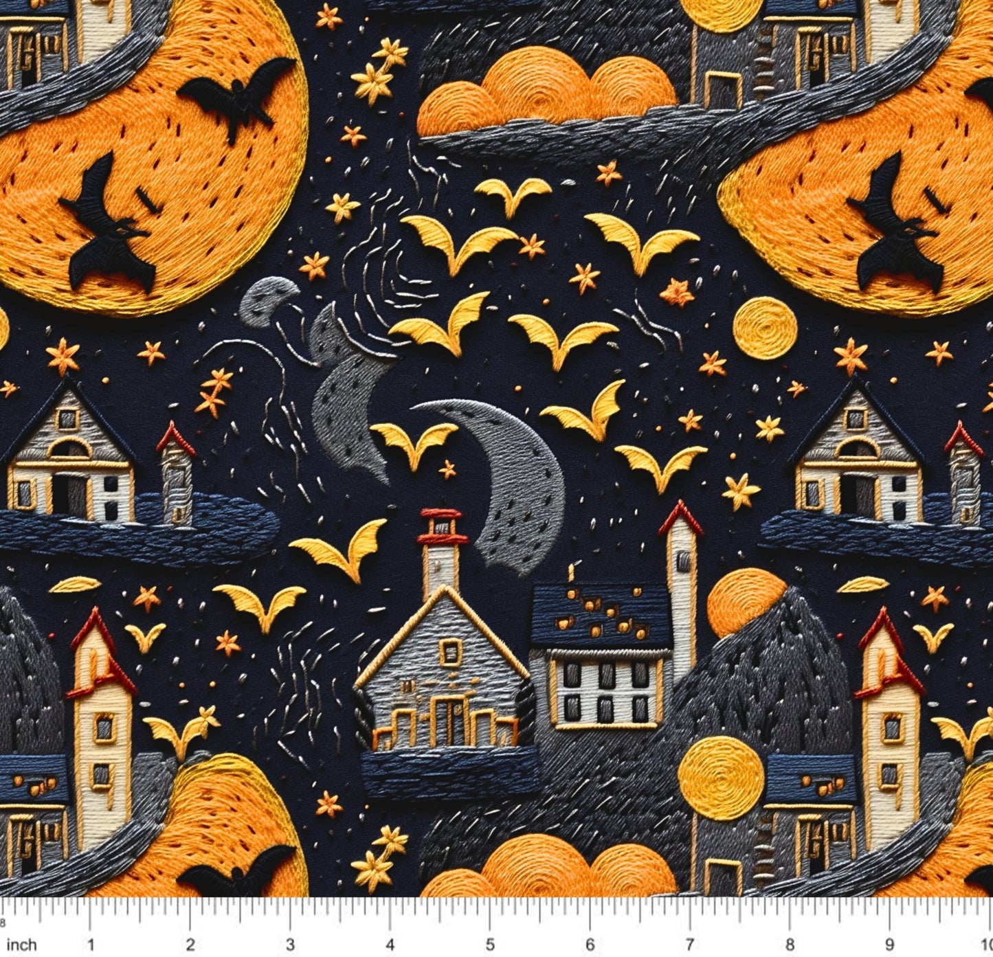 Bonnie's Boujee Designs - Halloween Moon - Faux Embroidery - Little Rhody Sewing Co.