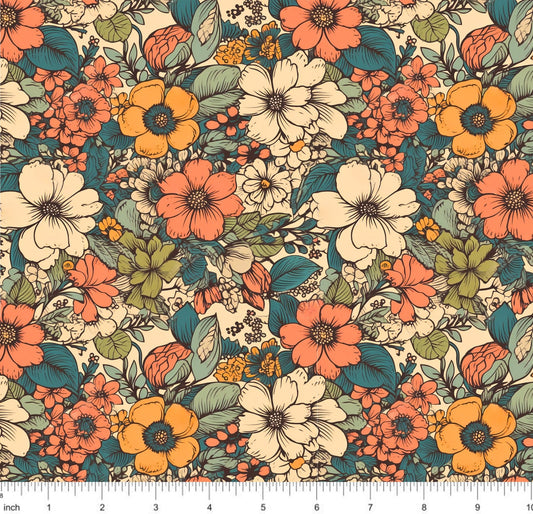 Bonnie's Boujee Designs - Muted Autumn Floral - Little Rhody Sewing Co.
