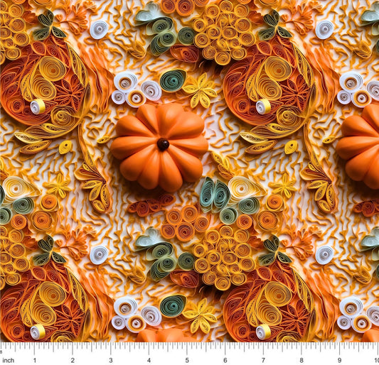 Bonnie's Boujee Designs - Pumpkins and Paper Leaves - 3D Look - Little Rhody Sewing Co.