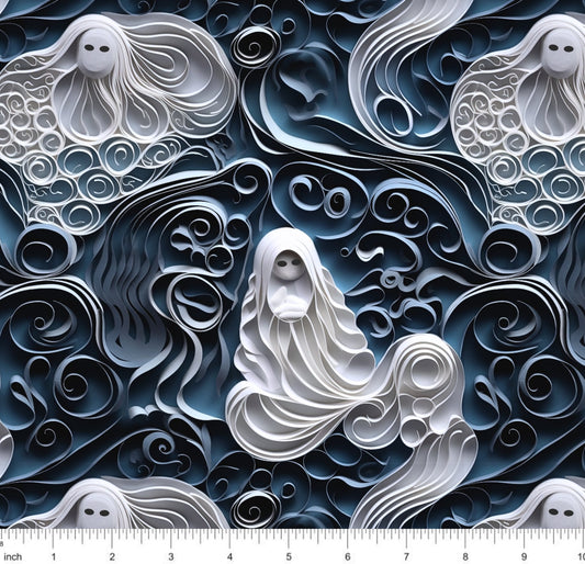 Bonnie's Boujee Designs - Swirly Ghosts - 3D Look - Little Rhody Sewing Co.