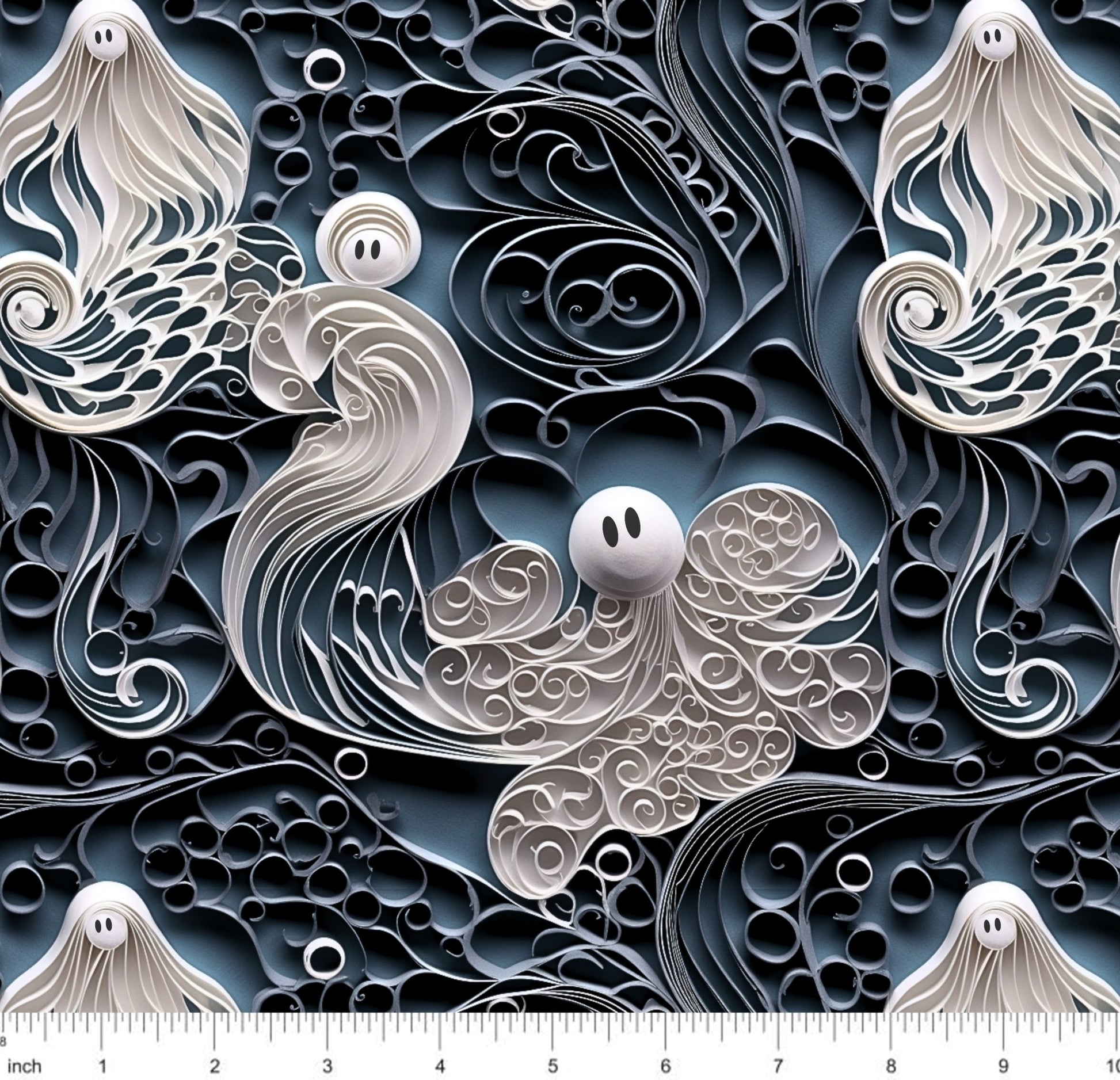 Bonnie's Boujee Designs - Swirly Wispy Ghosts - 3D Look - Little Rhody Sewing Co.